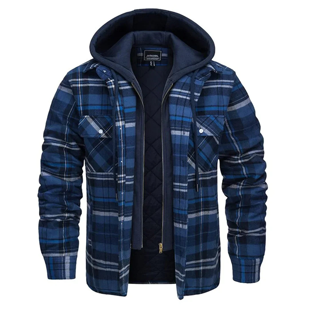 Checked Winter Jacket with Hood - Alonzo