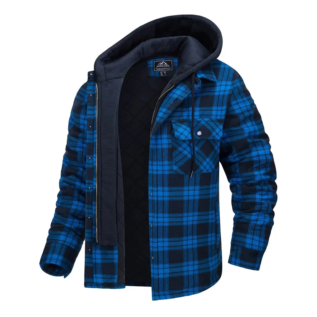 Checked Winter Jacket with Hood - Alonzo