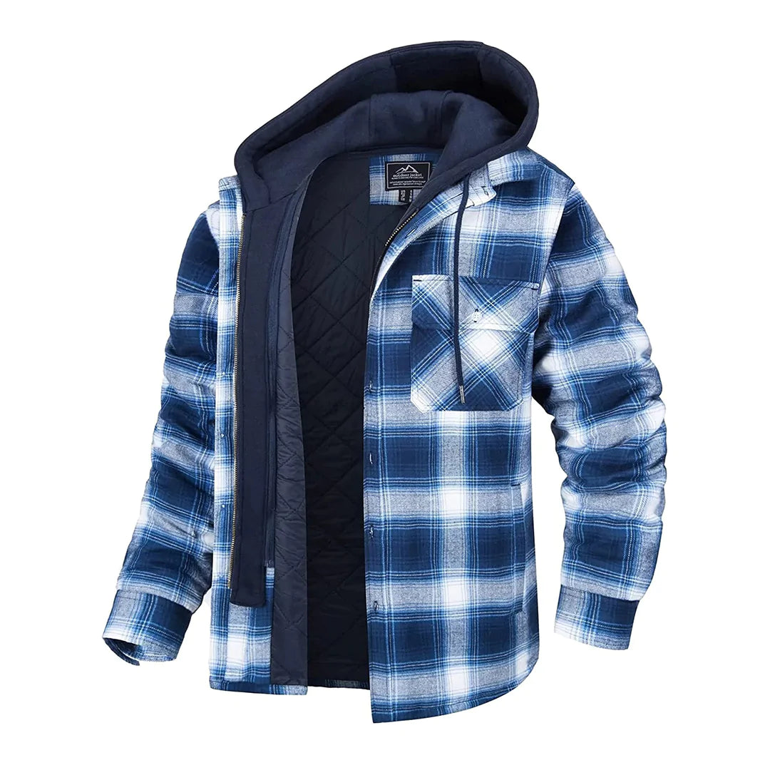 Checked Winter Jacket with Hood - Alonzo