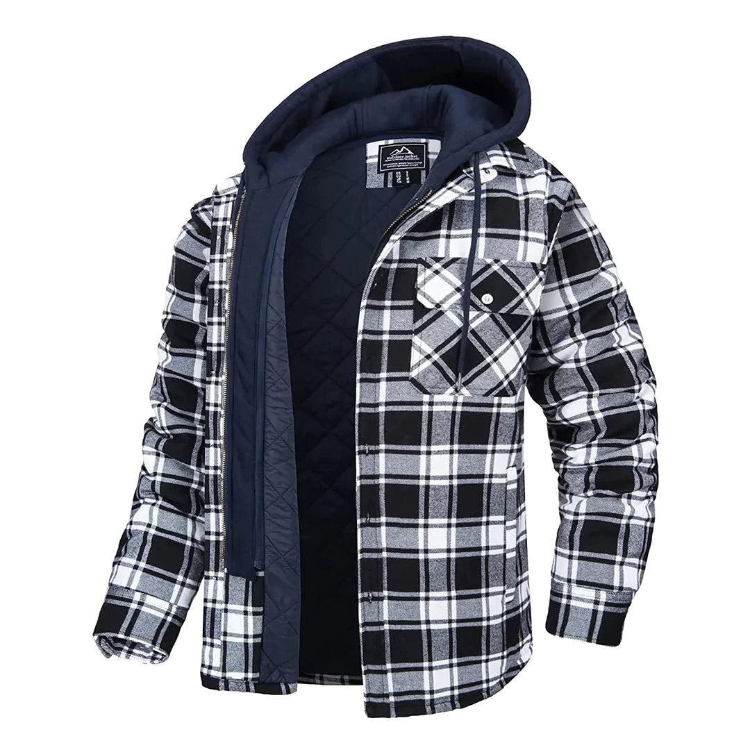 Checked Winter Jacket with Hood - Alonzo