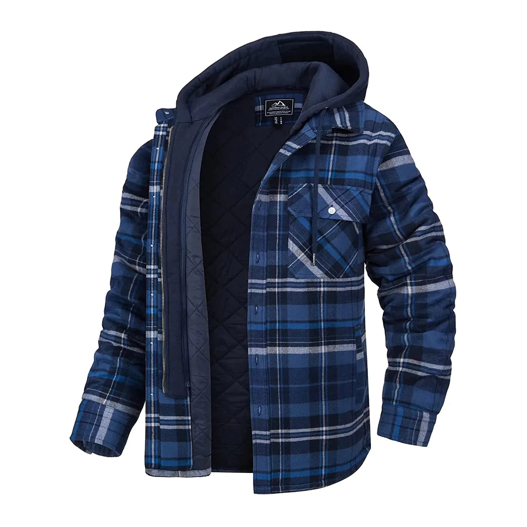 Checked Winter Jacket with Hood - Alonzo