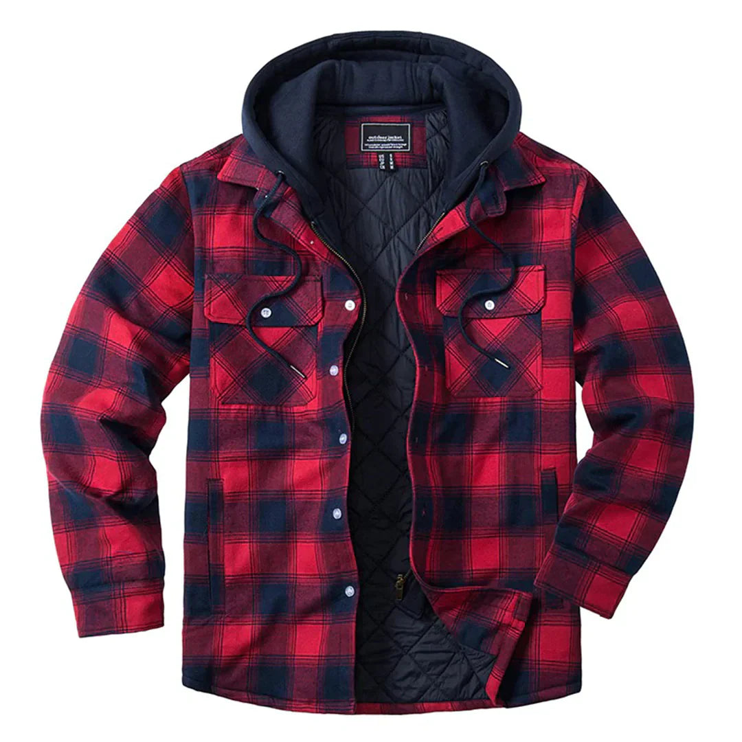 Checked Winter Jacket with Hood - Alonzo