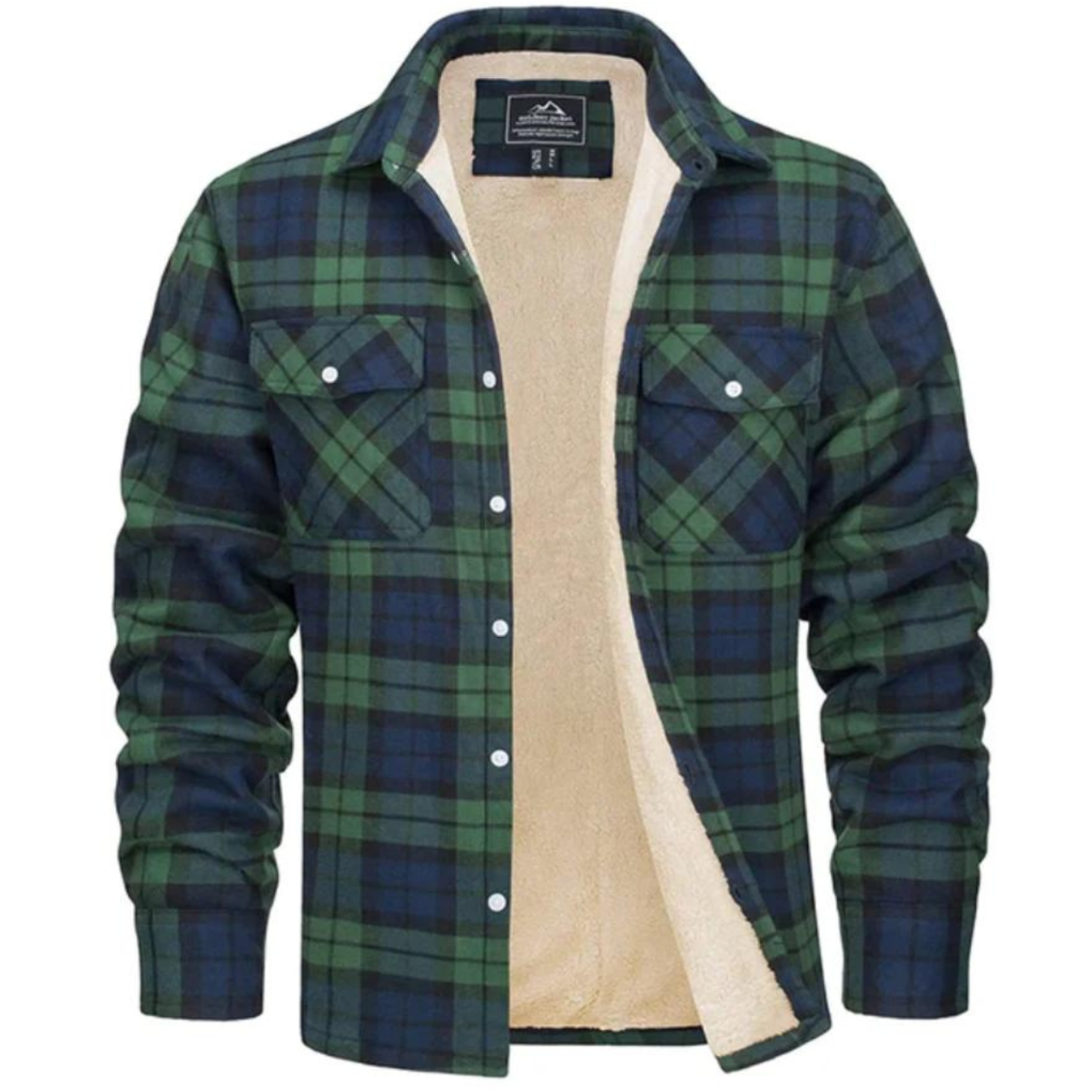 Checked jacket with fleece lining