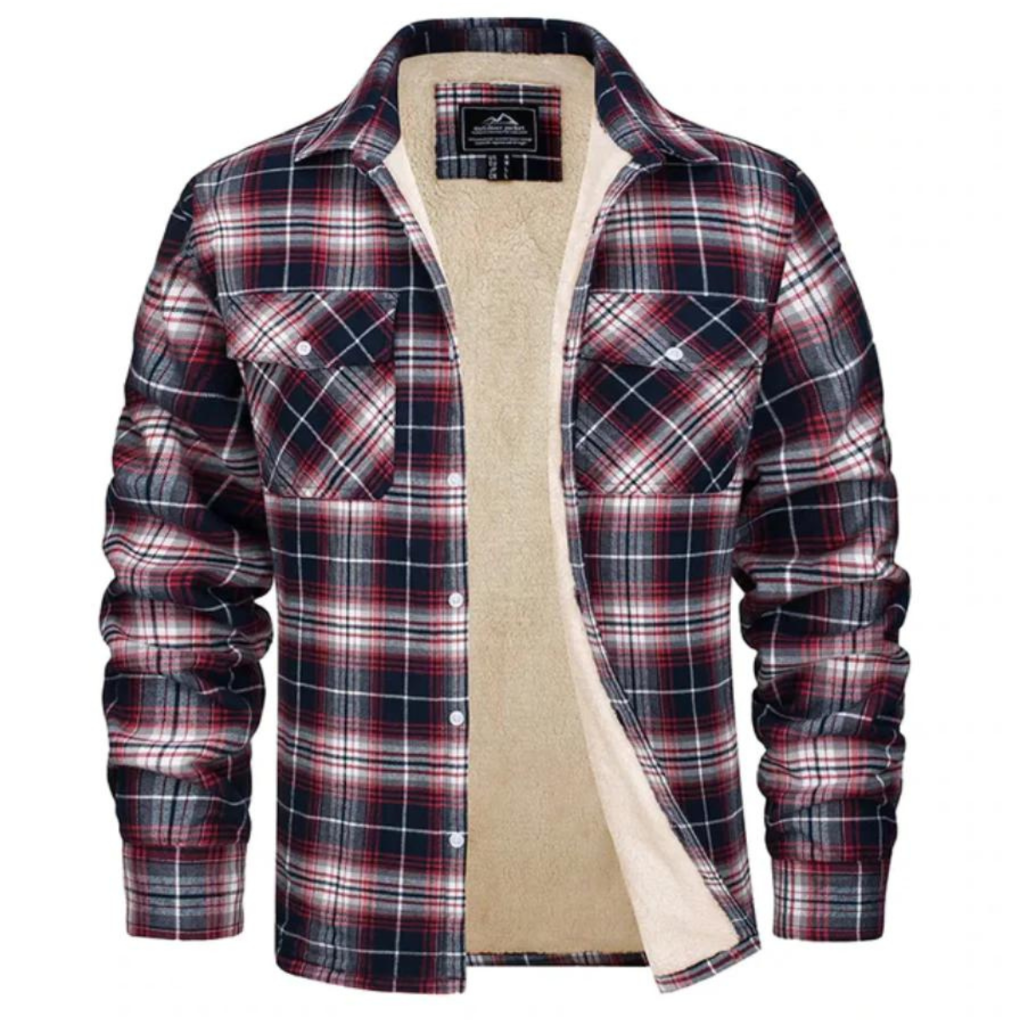 Checked jacket with fleece lining