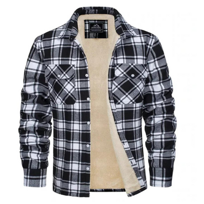 Checked jacket with fleece lining