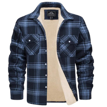 Checked jacket with fleece lining