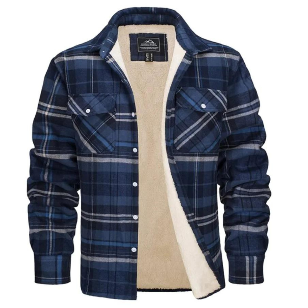 Checked jacket with fleece lining