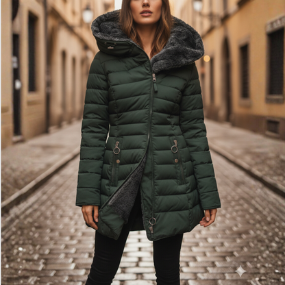 Women's Quilted Winter Jacket with Hood