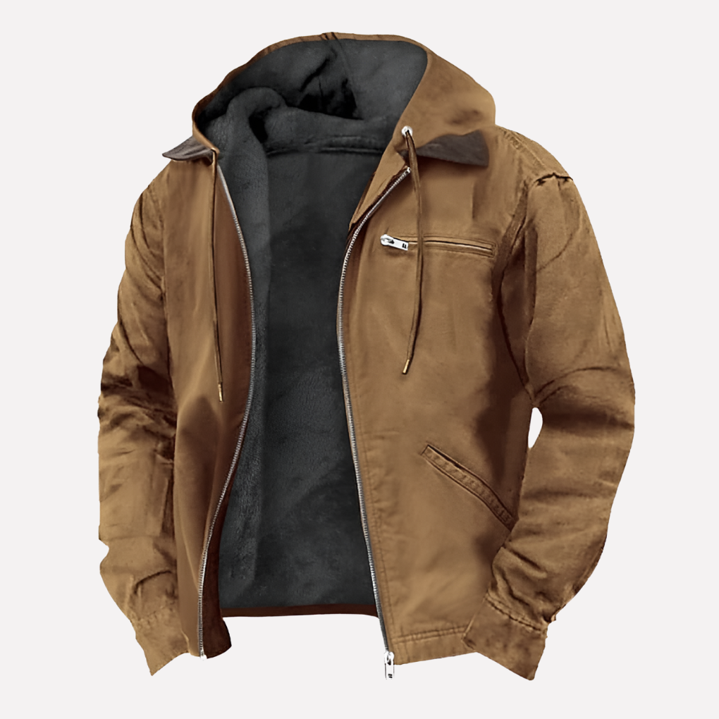Men's Outdoor Hoodie Jacket with Zipper Pockets