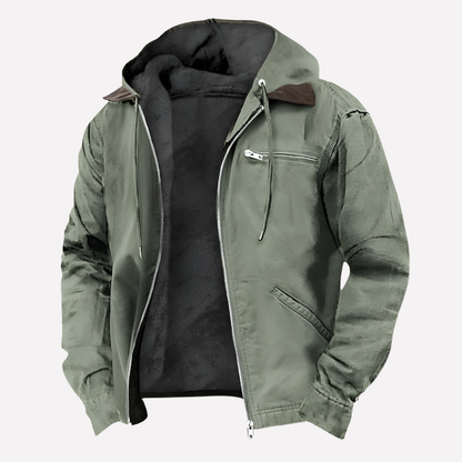 Men's Outdoor Hoodie Jacket with Zipper Pockets