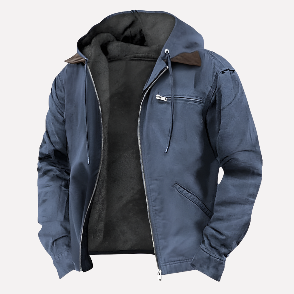 Men's Outdoor Hoodie Jacket with Zipper Pockets