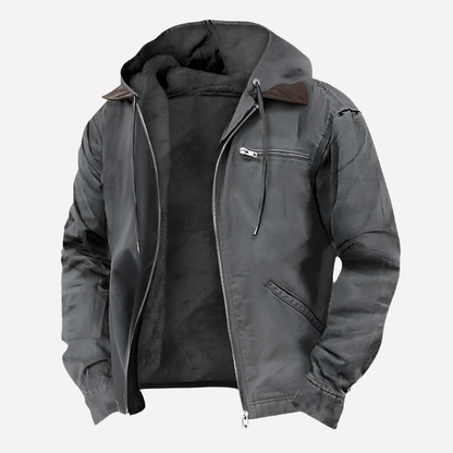 Men's Outdoor Hoodie Jacket with Zipper Pockets