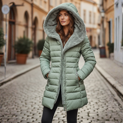 Women's Quilted Winter Jacket with Hood