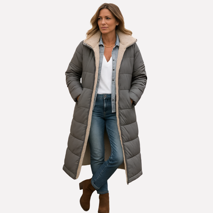Women's Quilted Jacket with Hood and Lined Interior
