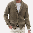 Cardigan pour hommes à col châle et fermeture boutonnée