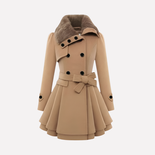 Abrigo de invierno para mujer con botones y cinturón: elegancia y calidez en uno