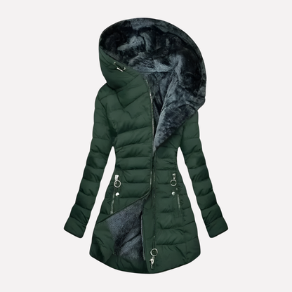Giacca invernale da donna con cappuccio e cerniera – Calore e stile per l'inverno
