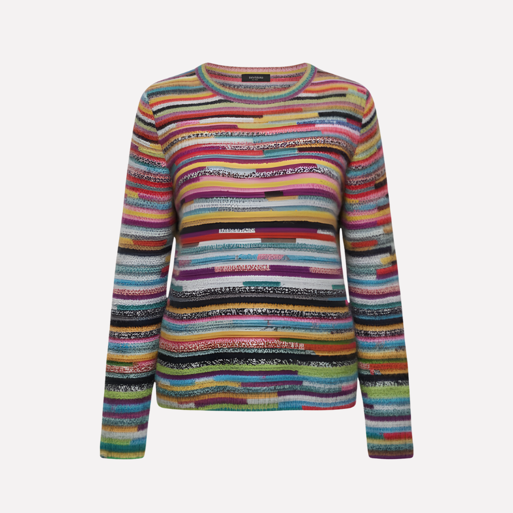 Gestreifter Strickpullover für Damen