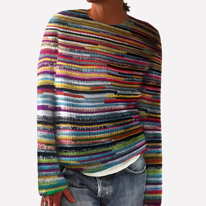Gestreifter Strickpullover für Damen