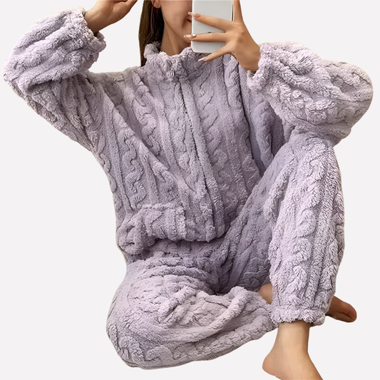 Conjunto de pijama de forro polar para mujer