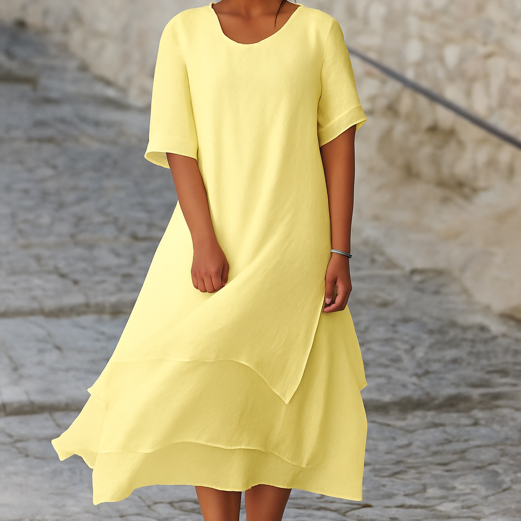 Chic Block Dress with Slit