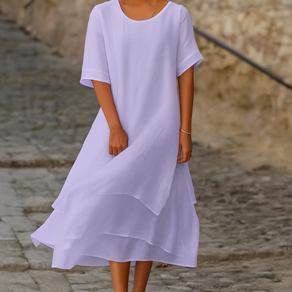Chic Block Dress with Slit