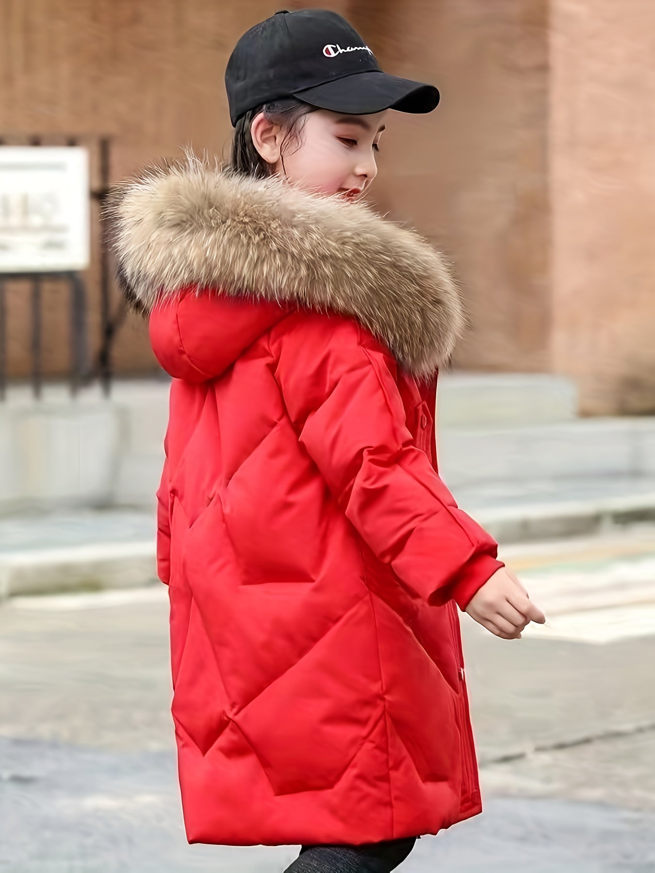 Chic Mid-Length Winter Coat with Hood and Zipper - Gabbie