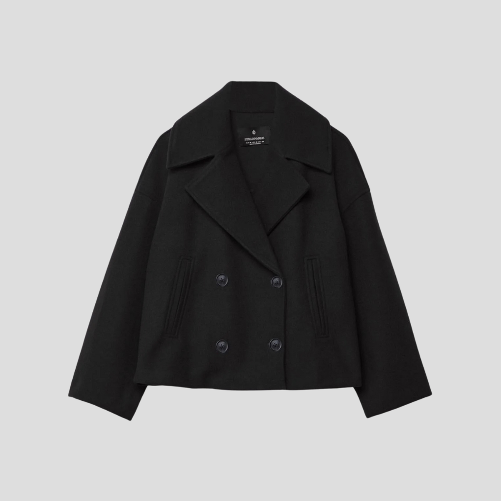 Chic Short Coat with Double-Breasted Buttons