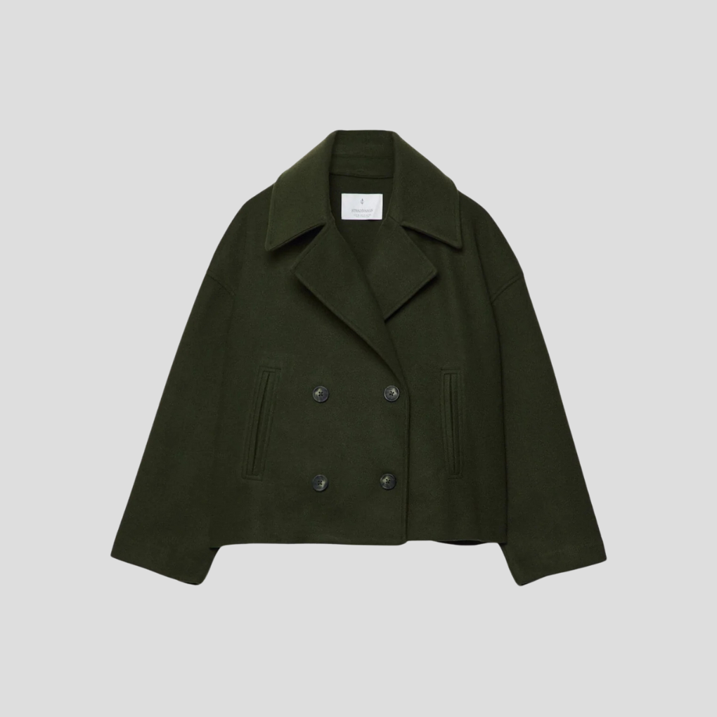 Chic Short Coat with Double-Breasted Buttons