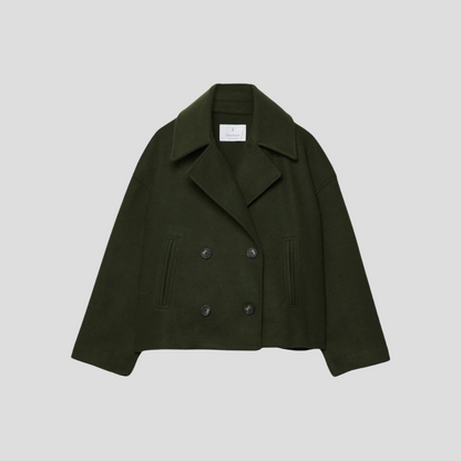 Chic Short Coat with Double-Breasted Buttons