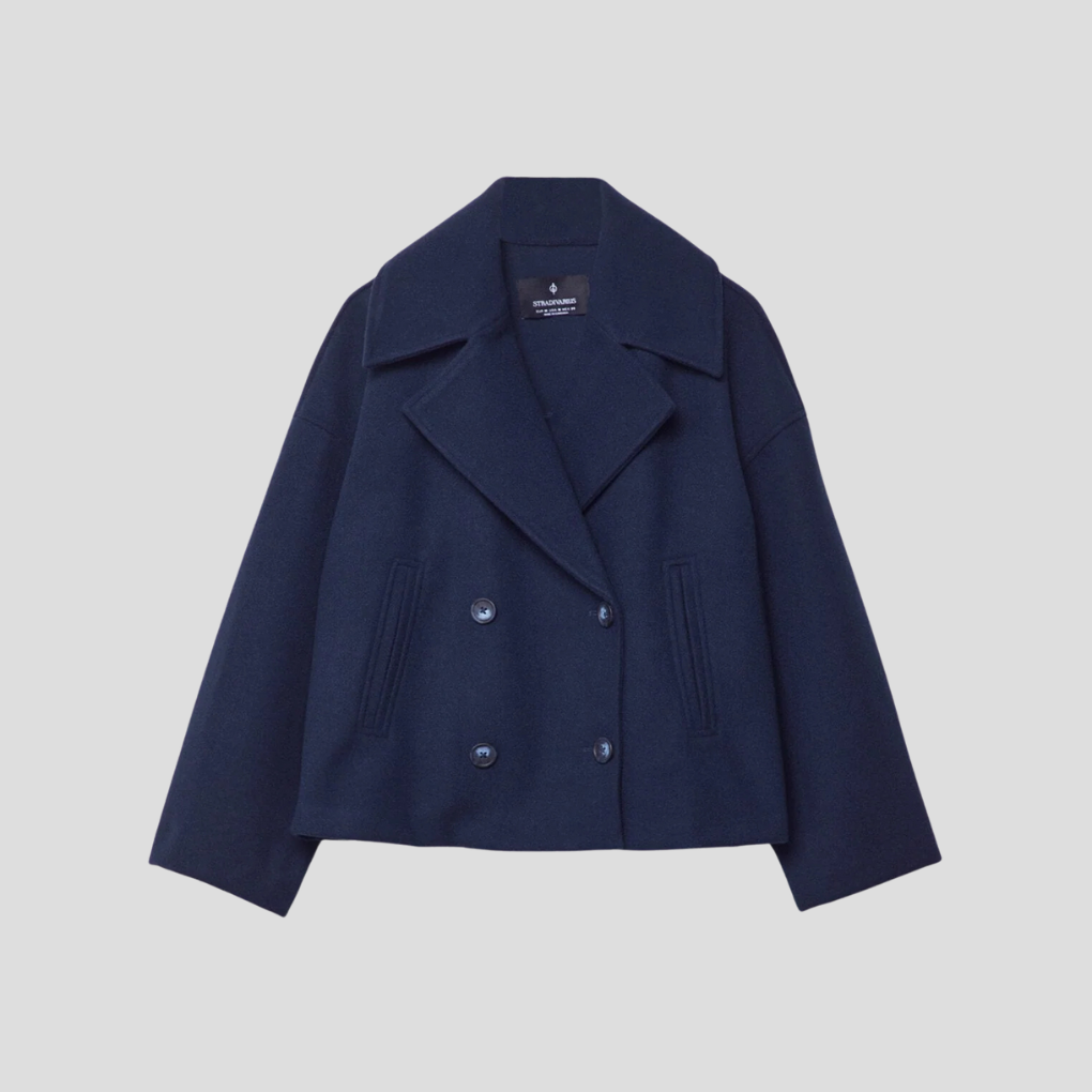 Chic Short Coat with Double-Breasted Buttons