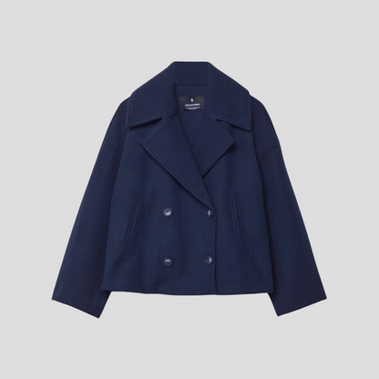 Chic Short Coat with Double-Breasted Buttons