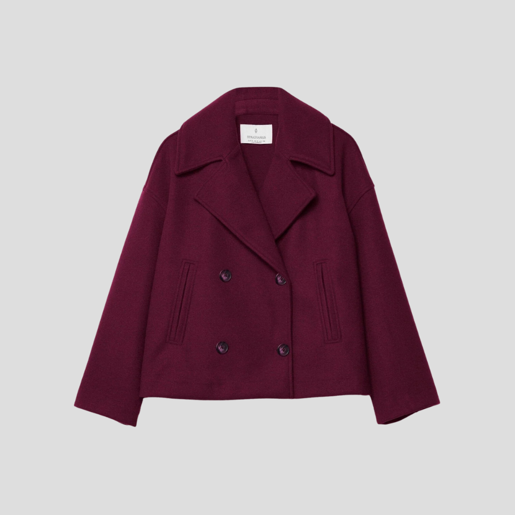 Chic Short Coat with Double-Breasted Buttons