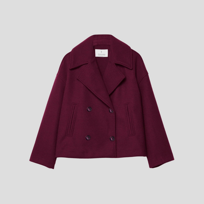 Chic Short Coat with Double-Breasted Buttons
