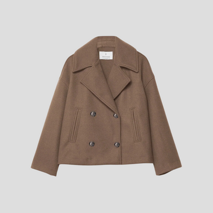 Chic Short Coat with Double-Breasted Buttons