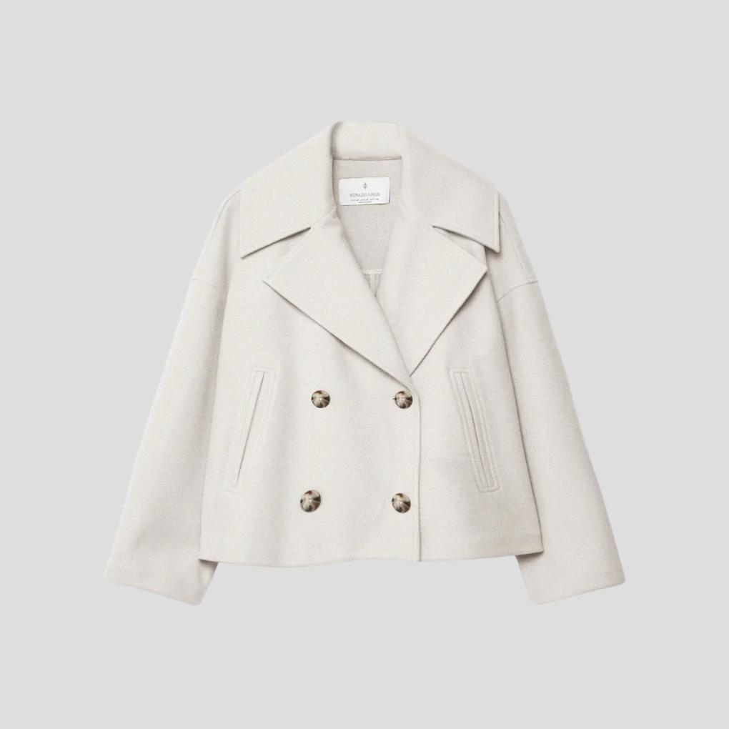 Chic Short Coat with Double-Breasted Buttons