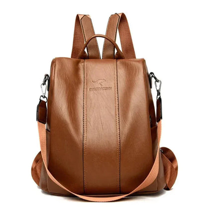 Chic anti-theft backpack for women – stylish leather design with hidden storage