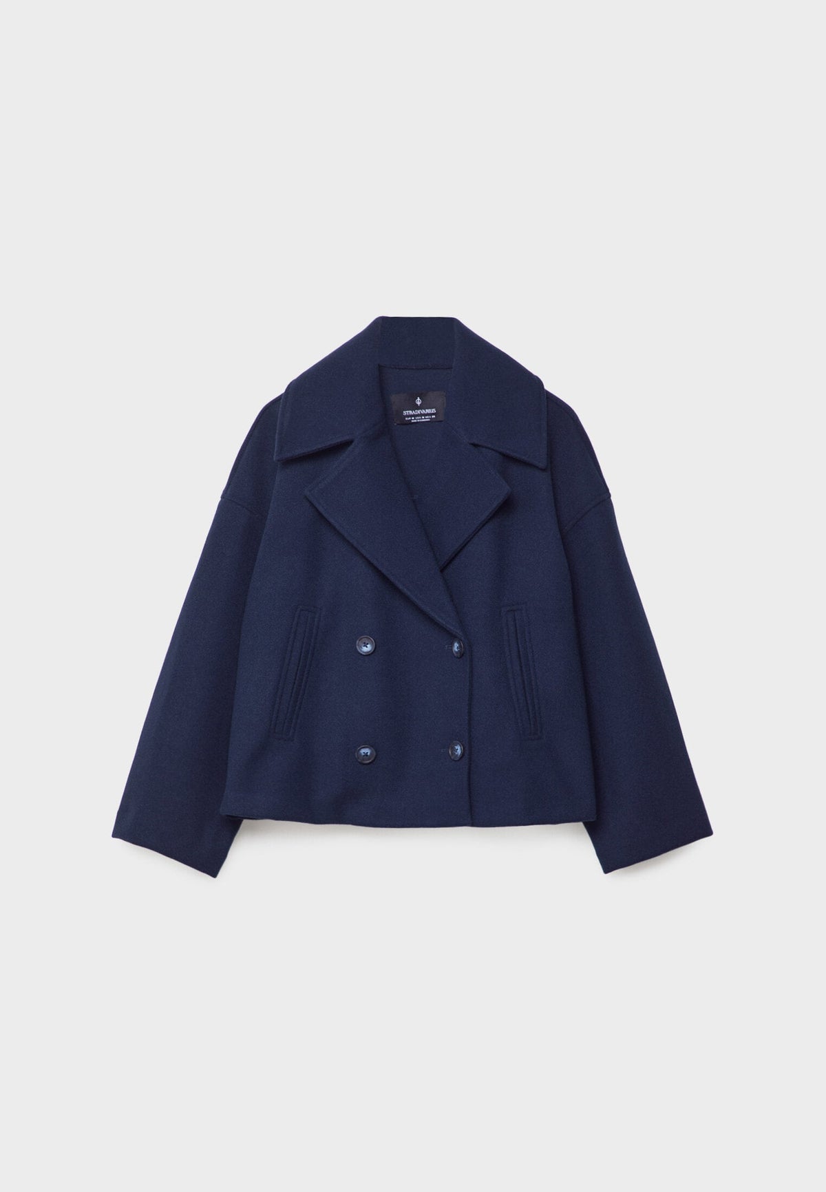 Jitske - Chic Short Peacoat Coat with Double Button Closure
