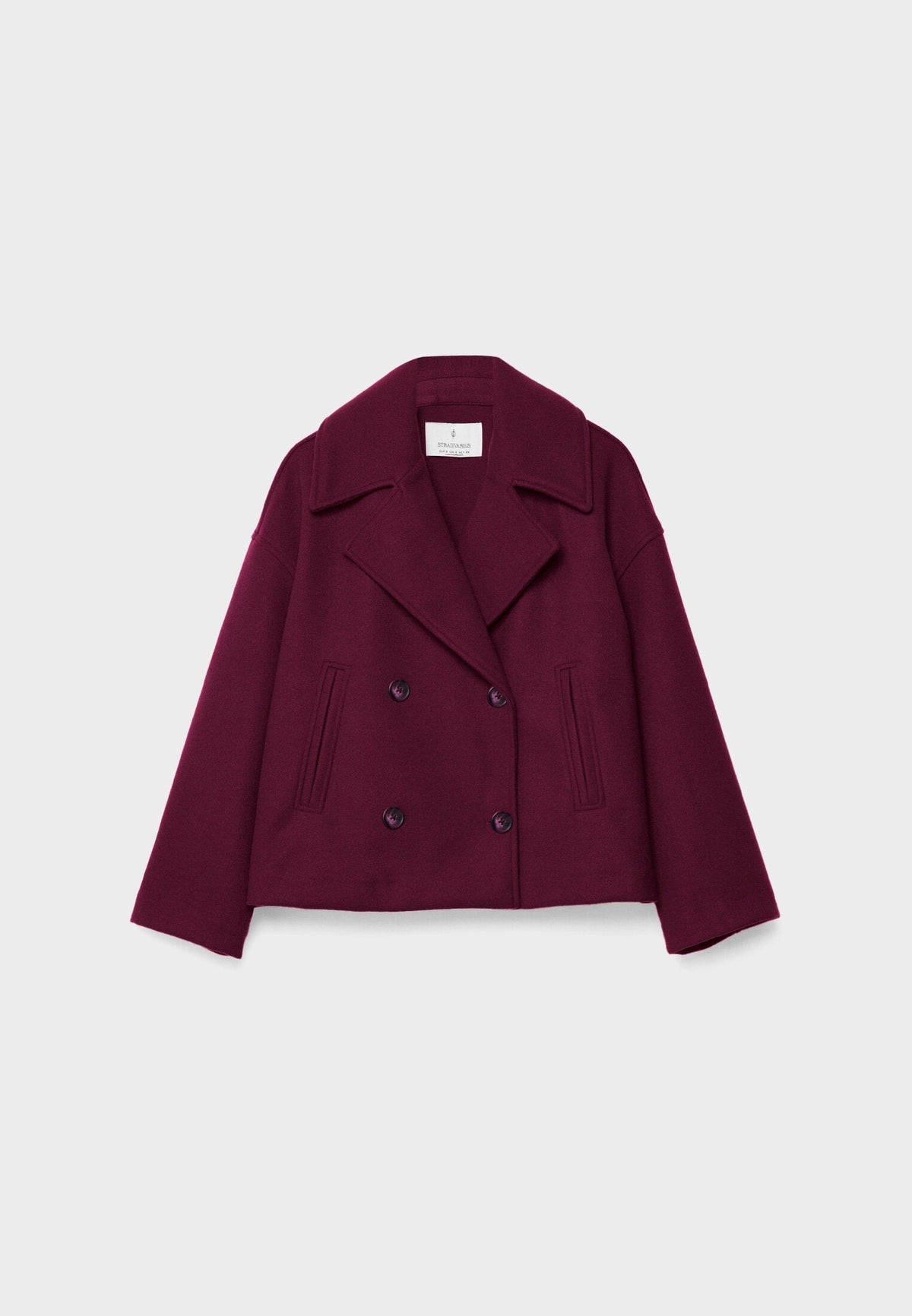 Jitske - Chic Short Peacoat Coat with Double Button Closure