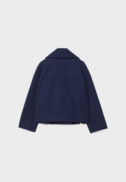 Jitske - Chic Short Peacoat Coat with Double Button Closure