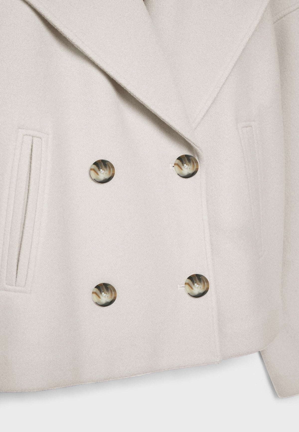 Jitske - Chic Short Peacoat Coat with Double Button Closure