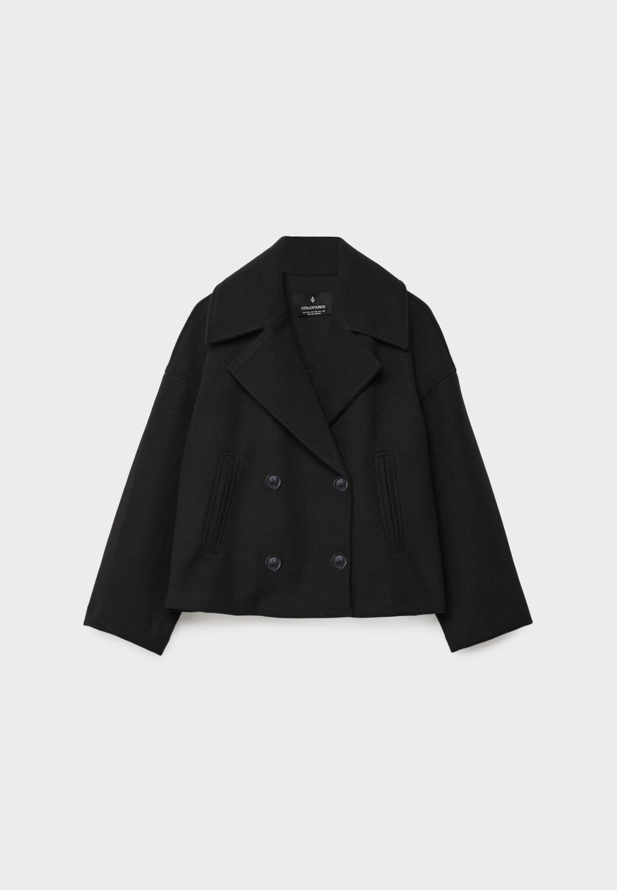 Jitske - Chic Short Peacoat Coat with Double Button Closure