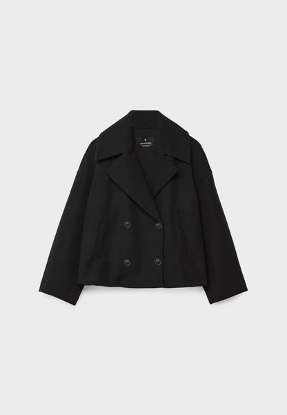 Jitske - Chic Short Peacoat Coat with Double Button Closure