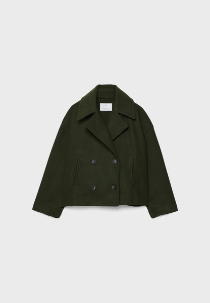 Jitske - Chic Short Peacoat Coat with Double Button Closure