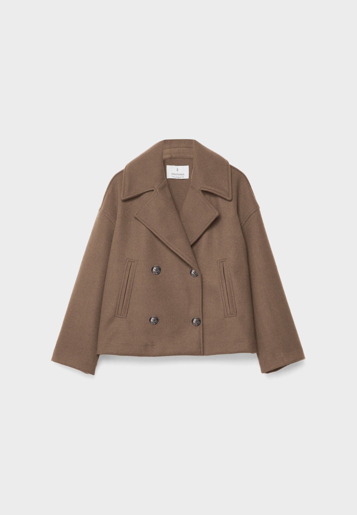 Jitske - Chic Short Peacoat Coat with Double Button Closure