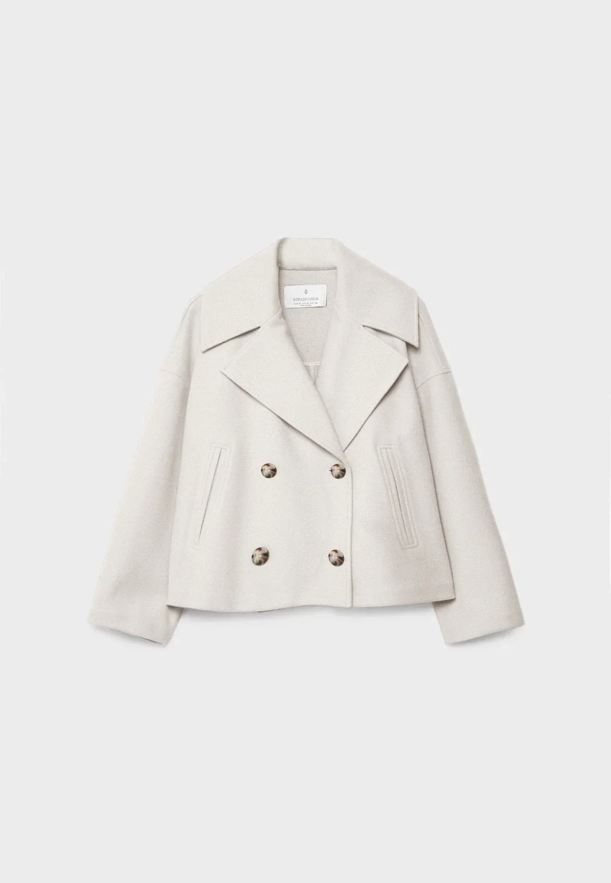 Jitske - Chic Short Peacoat Coat with Double Button Closure