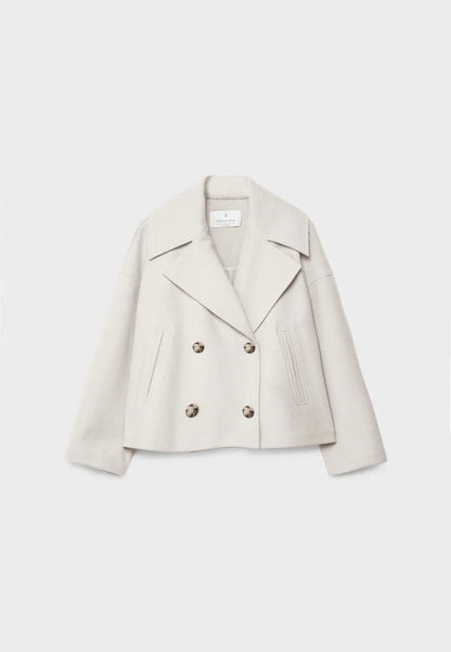 Jitske - Chic Short Peacoat Coat with Double Button Closure