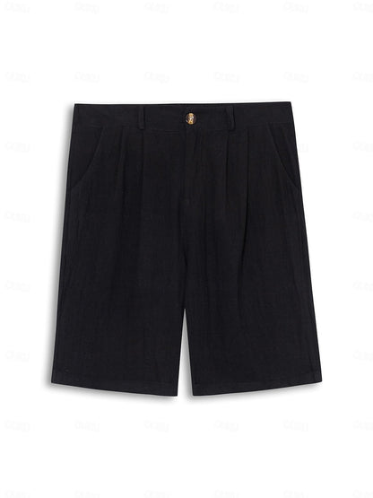 Classic Linen-Cotton Shorts for Men