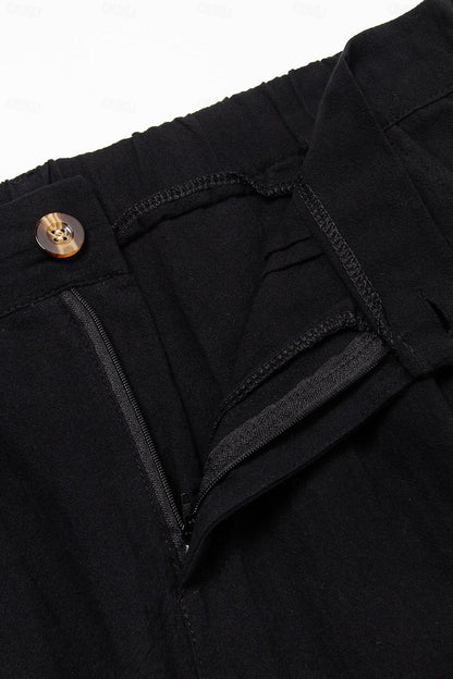 Classic Linen-Cotton Shorts for Men
