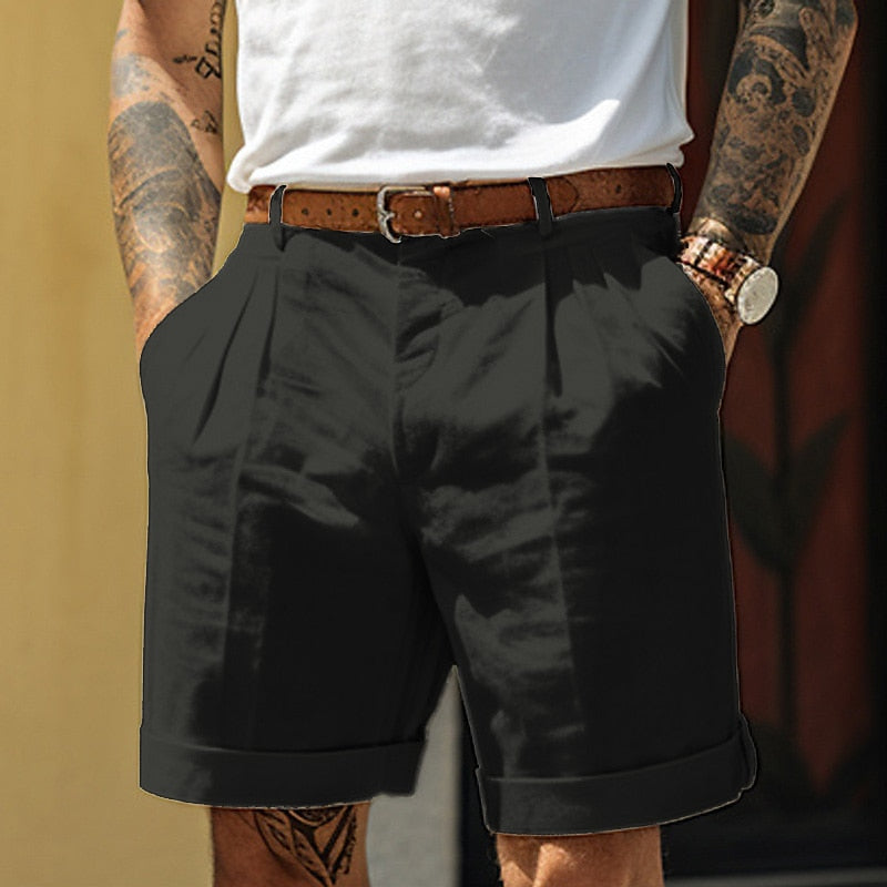Classic Linen-Cotton Shorts for Men